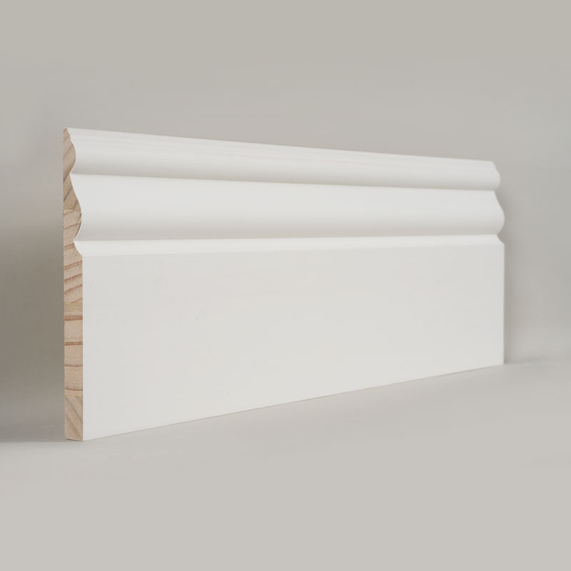 Fyrretræ fodliste (spartelgrundet og perlehvid) 3/5' x 6'