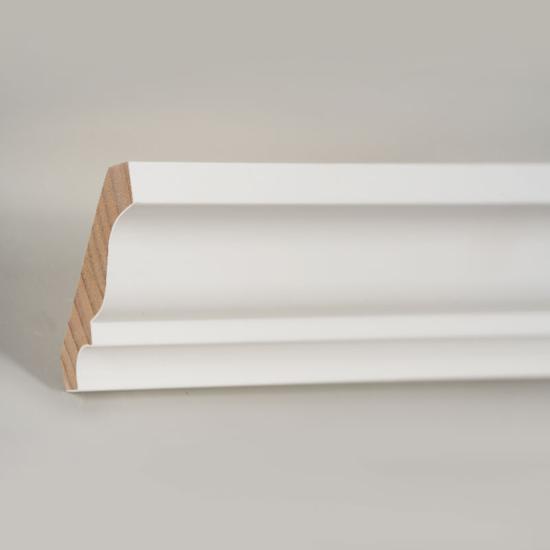 Fyrretræ kronestøbning (spartelgrundet og perlehvid) 3/5' x 3 1/4'