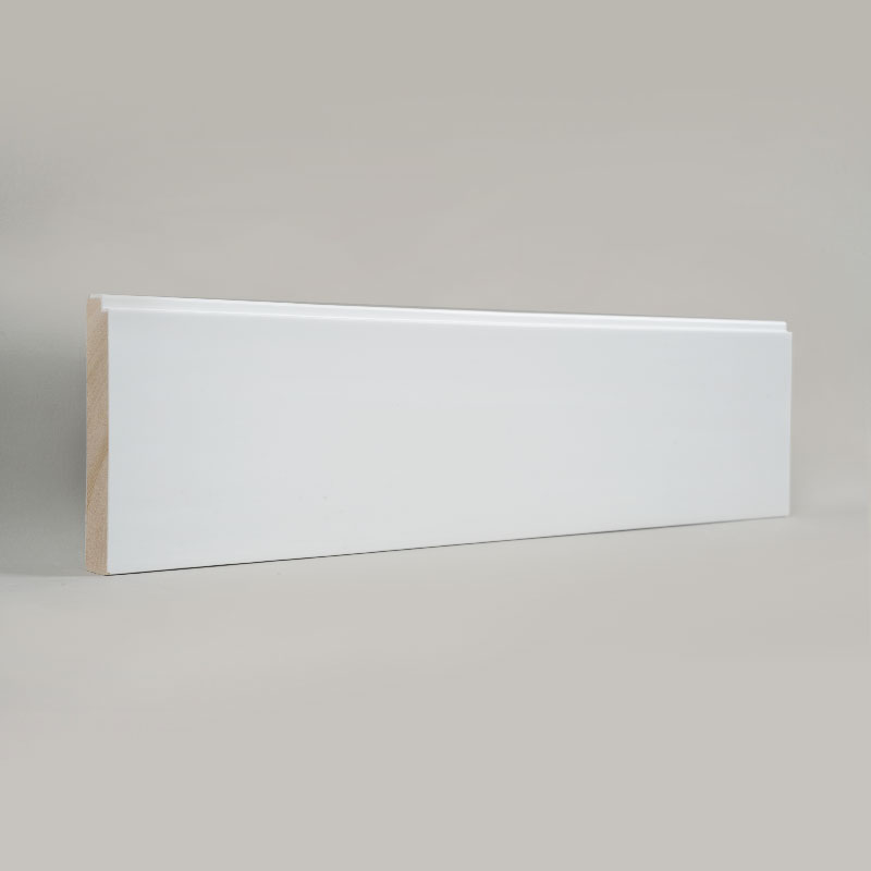 Fyrretræ fodliste (spartelgrundet og malet) - Hvid 3/5' x 3 15/16'-A1