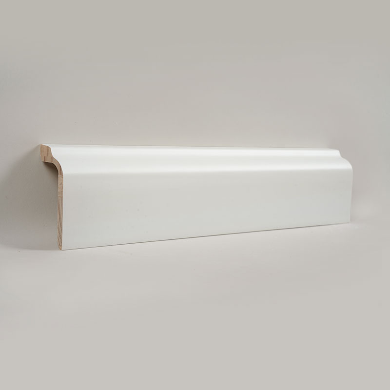 Fyrretræ fodliste (spartelgrundet + maling) - Hvid 1 3/5'x3 5/9'