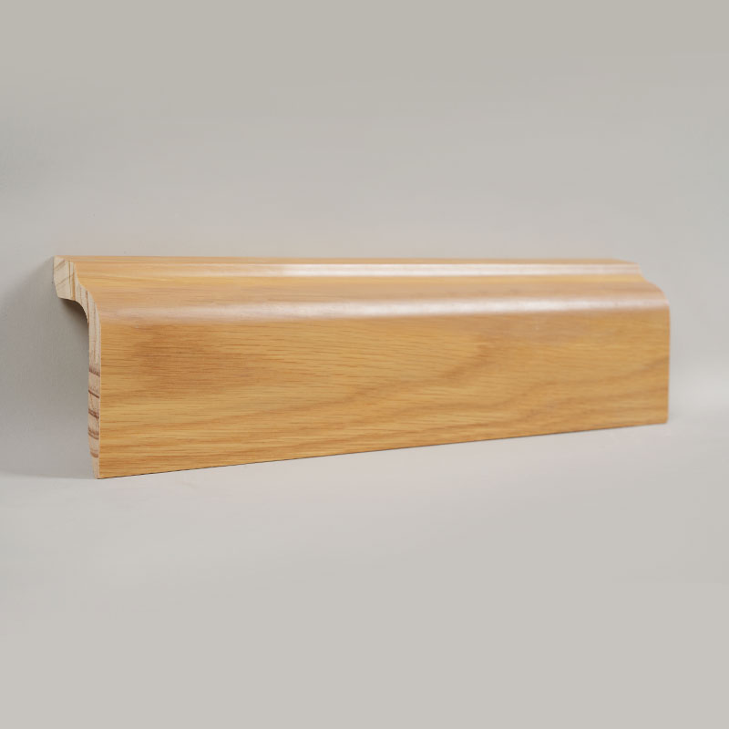 Fyrretræ fodliste (omviklet med hvid eg finer + maling) - Eg farve 1 3/5'x3 5/9'