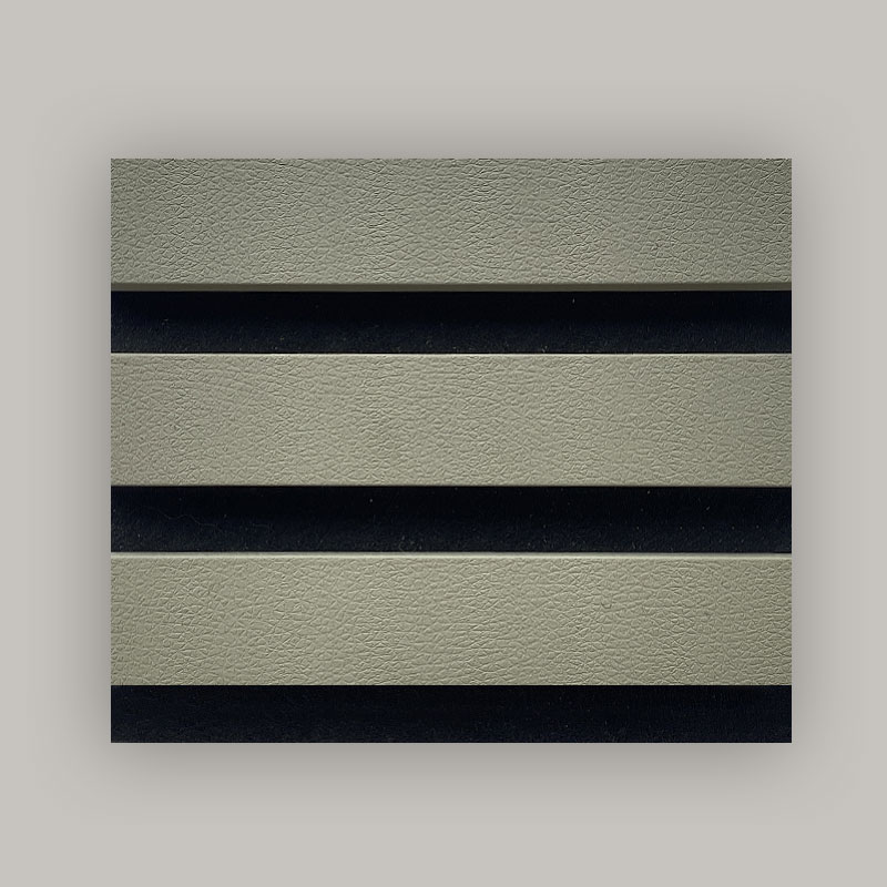 Gittervæg/akustisk vægpanel (enkeltsidet PVC-indpakket) – Stof-Gin / Læder-Grain 2400/2700 mm × 600 mm