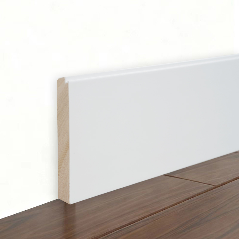 Fyrretræ fodliste (spartelgrundet og malet) - Hvid 3/5' x 3 1/6'-A1