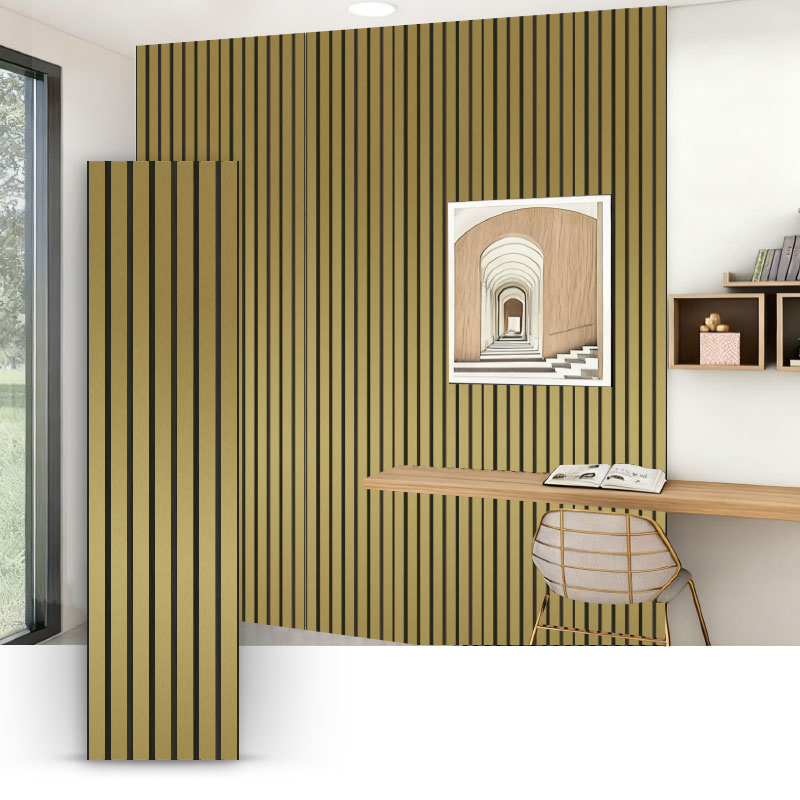 Gittervæg/akustisk vægpanel (enkeltsidet PVC indpakket) - Metallisk børstet farve 2400/2700 mm x 600 mm
