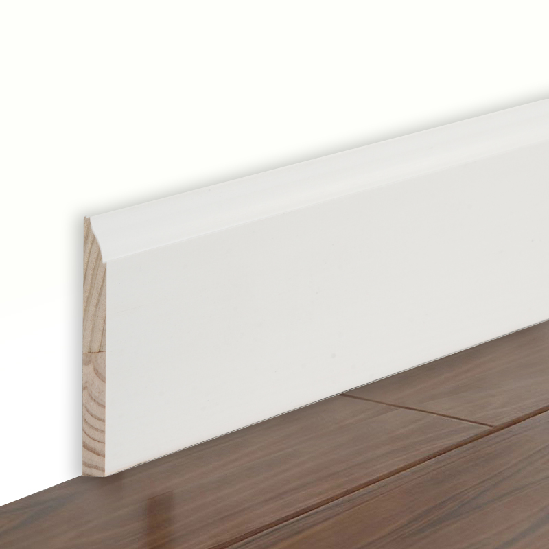 Fyrretræ fodliste (spartelgrundet og perlehvid) 3/5' x 3 1/4'