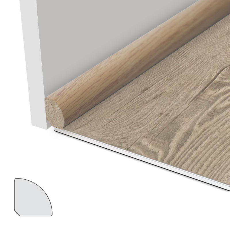 Massivt træ kvart rund støbning (omviklet med rød eg finer + maling) - Eg farve 7/8' x 7/8'