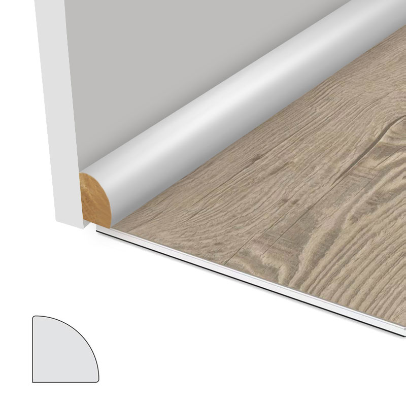 MDF kvart rund støbning (spartelgrundet og perlehvid) 1/2' x 3/4'
